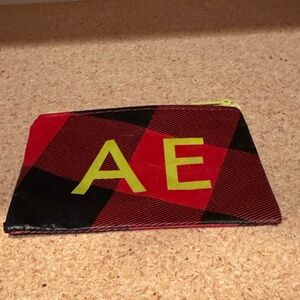 American Eagle buffalo plaid zip pouch coin wallet